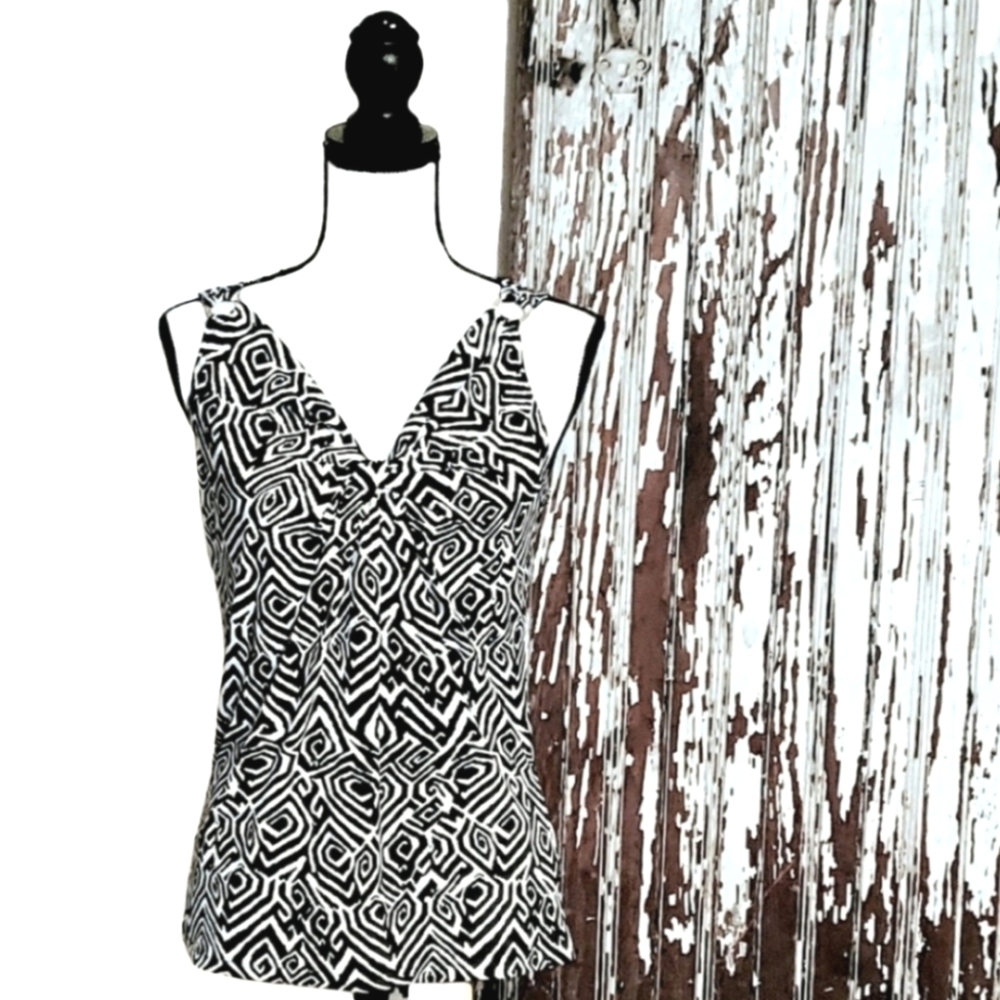 MICHAEL Michael Kors Tank Top Black Print Size XS